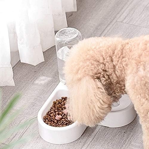 Feeder Bowl Dog Automatic Water Double Bowls Food Wall Corner Space Bottle Drinking