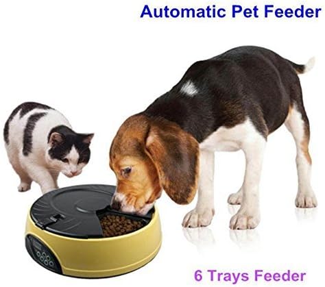 Timing Record Bowl Automatic Feeder 6 Meals Intelligent Automatic Pet Feeder LCD Display Cat Dog Food Dispenser Portable