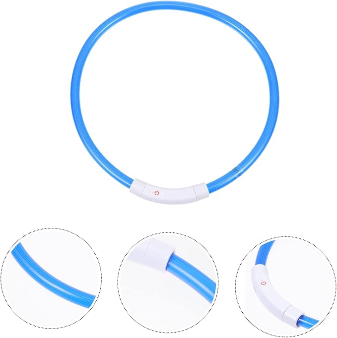 POPETPOP USB Rechargeable LED Pet Collar Luminous Dog Collar for Night Safety Stylish Glowing Design for Outdoor Use for Parties and Festivals