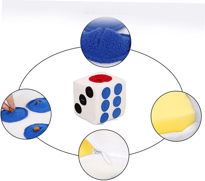 Dog Plush Training Toy Creative Sniffing Dice for Pets Soft and Plush Material for Play and Enrichment Activities White