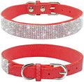 Cute Dog Collar with Bling Rhinestone, Fancy Crystal Diamond Glitter Pretty Jewel Soft Cat Collars for Small Medium Large Breed Dogs Girl Female Pet Puppy Kitten Terrier (XS, Red)