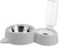 VANZACK Automatic Pet Feeder Bowl Double Dog Bowls with Water Dispenser Durable Design for Pets Convenient Pet Supplies Grey