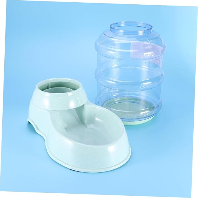 Toyvian 3.8L Automatic PET Food and Water Dispenser Dog Cat Feeder Automatic Feeding System PET Supplies for Cats and Dogs Green Plastic Bowl