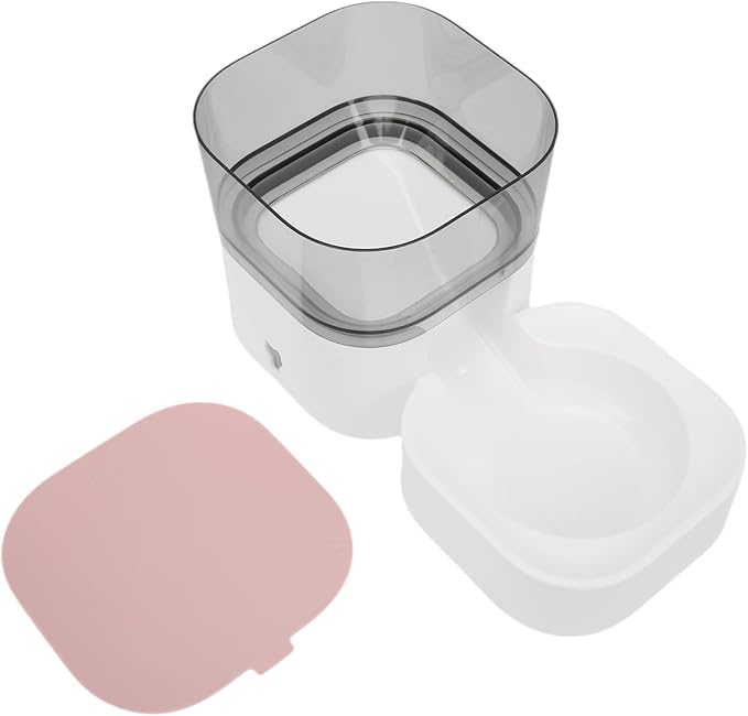 Pet Water Dispenser Automatic Self Dispensing Dog Food and Water Dispenser Station for Medium Small Dag Cats (Feeder (Pink))