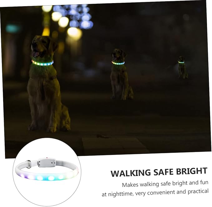 BESPORTBLE USB Charging Night Luminous Dog Collar LED Pet Collar for Safety During Durable Easy to Use for Conditions