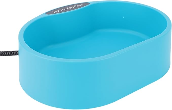 Asixxsix Heated Water Bowl, 3.7L Outdoor Anti Freeze Automatic Pet Waterer with Anti Chew Cord for Dogs Cats Chickens in Winter (US Plug 110-120V)
