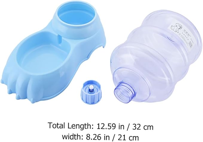 Milisten Dog Cat Automatic Feeder Portable Water Bottle Slow Feeding Bowl Non-Slip Base Cats Drinking Station