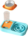 Double Bowl Cat Feeder Automatic Water Dispenser Elevated PET Food and Water Feeding Device for Cats and Dogs Spill Design Material
