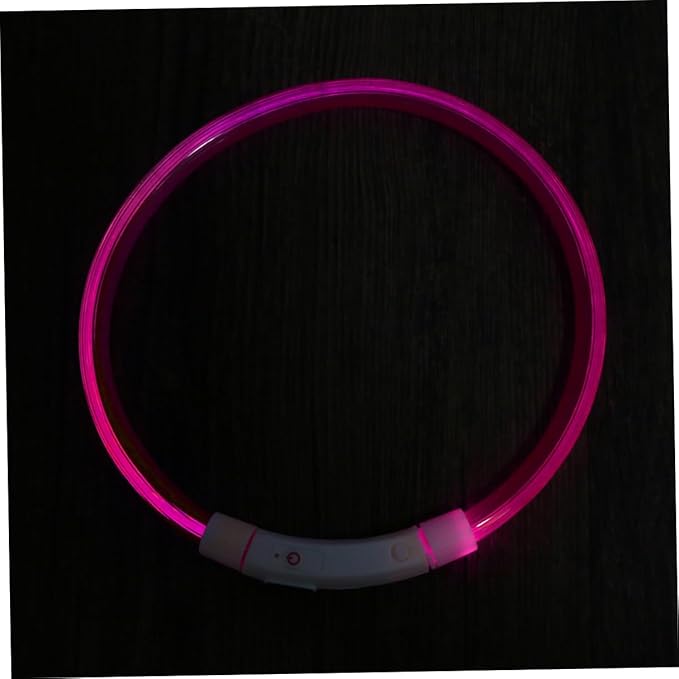 Rechargeable Led Dog Collar USB Luminous Flashing Pet Collar for Night Safety Light Modes Pink Evening Walks and Visibility