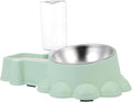 BESPORTBLE Automatic Pet Feeder Stainless Steel Dog Bowl Dual Food and Water Dispenser for Dogs and Puppies Bite and Shatter Resistant Green Design for Convenient Feeding