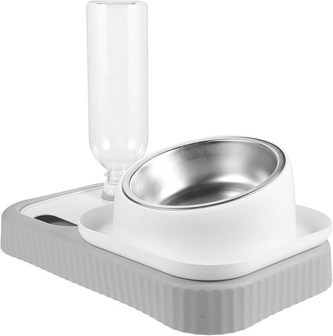 SUPVOX Automatic Pet Feeder and Water Dispenser Set Elevated Dual Bowls for Cats and Dogs Non-Spill Design Safe Material Capacity for Convenient Feeding and Hydration