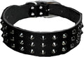 Pug Dog Collar Leather Adjustable Spikes Pet Collar for Small Medium Large Dogs Black Brown Bull Dog coleira