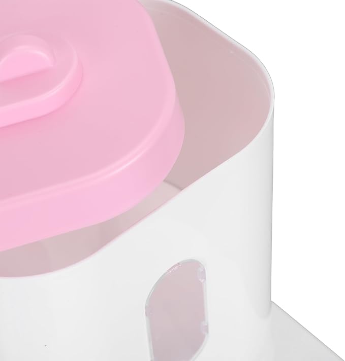 Automatic Pet Food & Water Container 2 in 1 | 2L Food + 1L Water Large Capacity | Detachable Cat Feeder/Dog Waterer | Safe PP Material, Visual Window Design (Pink)