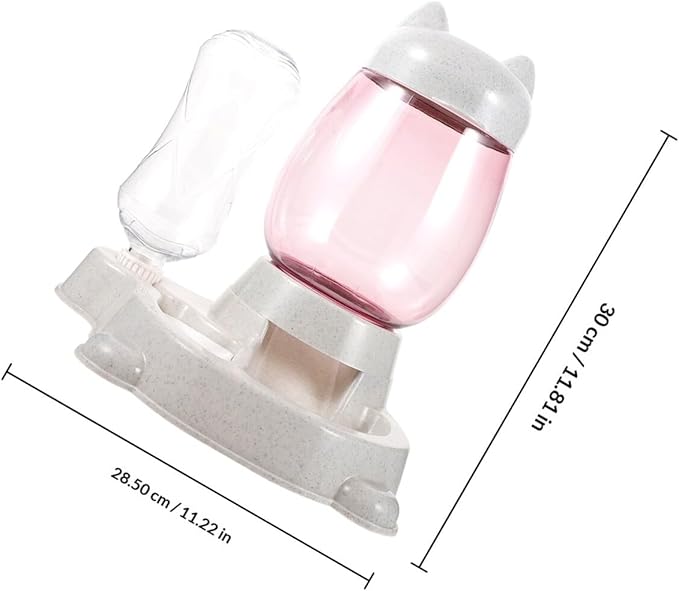 Ciieeo Automatic Pet Feeder and Water Dispenser, Plastic Feeding Bowl with Large Capacity, Home Pet Supply for Dogs and Cats, Gray Kitten Food Container for Convenient Feeding