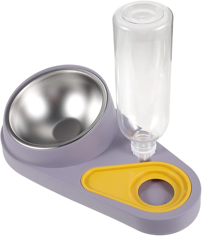 POPETPOP Automatic PET Feeder and Water Dispenser Detachable Dog and Cat Bowls Spill Design 2-in-1 Feeding Station for Dogs and Cats Plastic