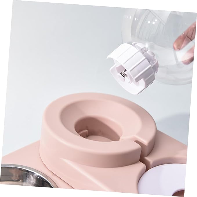 SUPVOX Creative Automatic Pet Water Feeder with Double Bowl Design Practical Pet Water Dispenser for Cats and Dogs Pink Color Non-Spill Design for Home