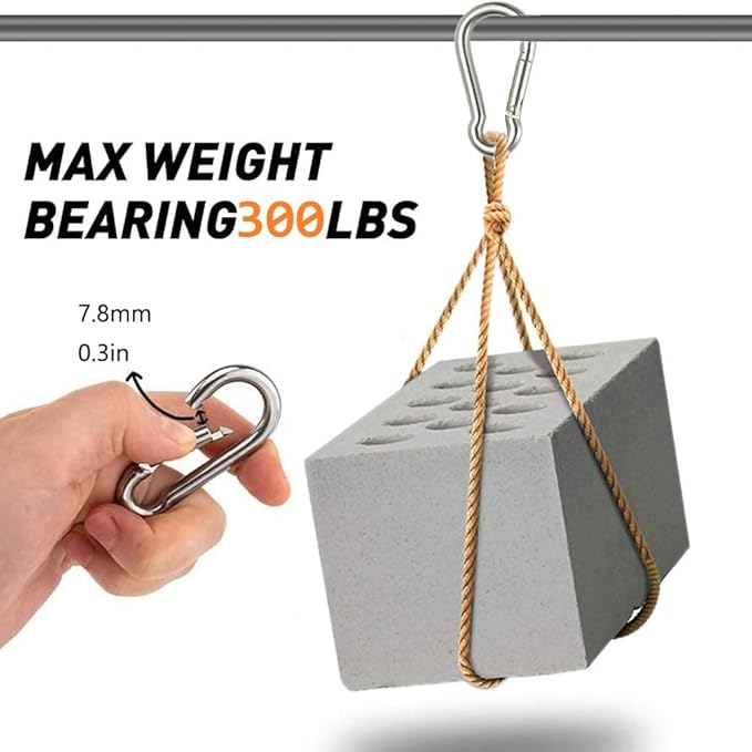 Large Spring Snap Hook Carabiner, 304 Stainless Steel Heavy Duty Carabiners Clip, Stainless Steel Spring Snaps Hooks Carabiners Outdoor