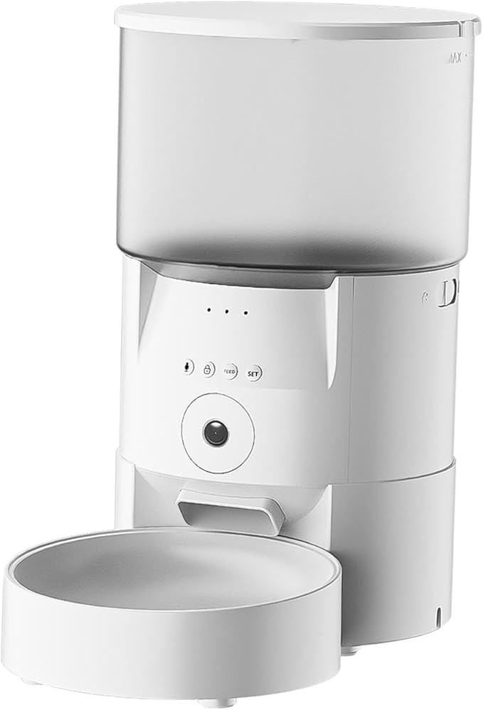 Generic Cat Feeder Automatic Cat Food Dispenser Timed Cat Feeder Auto Pets Feeder for Pets, 18.5cmx18.7cmx31.4cm, White