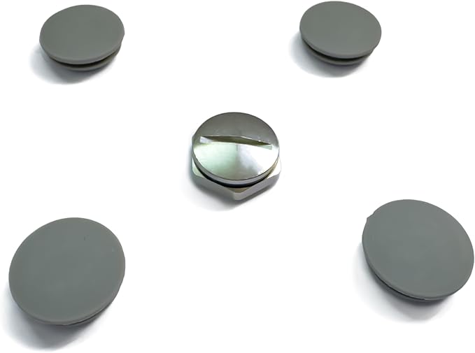 Silicone Plugs for PETIMI Pets/Livestock Automatic Dog Water Dispenser (Stainless Steel Model), 5 Pcs Pack (Include 4 pcs Silicone Plug + 1 Metal Plug)