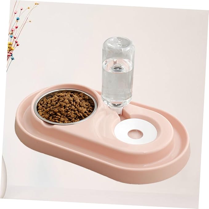 Automatic Water Filling Dog Bowl Stand Pet Water Feeder Siphon Principle Plastic Stainless Steel Dual Bowl for Dogs Cats