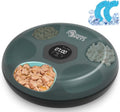 Ownpets Automatic Cat Feeder for Wet and Dry Food, with 2 Ice Packs, 6 Meals Programmable Timed Pet Feeder, Cordless Rechargeable Auto Feeder for Cats/Small Dogs, Black