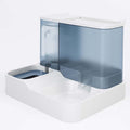 All in One Automatic Cat Feeder and Water Dispenser Set, 2 in 1 Large Capacity Transparent Window Automatic Pet Feeder for Dog Cat (Blue)