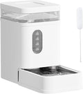 Automatic Dog Water Dispenser Gravity Waterer with Stainless Steel Bowl Water Dispenser 6.5L Large Capacity Water Feeder with Filters for Dogs Cats Pets, BPA-Free Noise-Free White, 6.5L