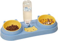 Compatible for Automatic Pet Feeder with Water Fountain and Double Raised Bowls for Cats and Dogs(Blue)