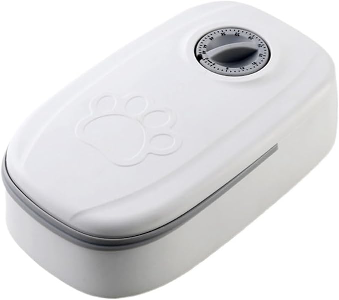 Pet Automatic Feeder Timed Quantification Separate Bowls for Dry Wet Feeding Easy to Clean Short-Distance Travel Home Use(Single Meal Gray)