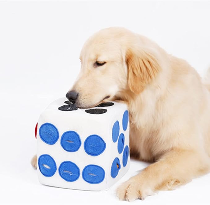 Dog Plush Training Dice Funny Sniffing for Pets Interactive Playtime Creative Design for Nose Work Games and White