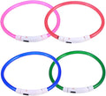 ibasenice LED Dog Collar Rechargeable Glowing Pet Collar for Night Safety Red Durable Energy Saving Design and Flexible for Dogs