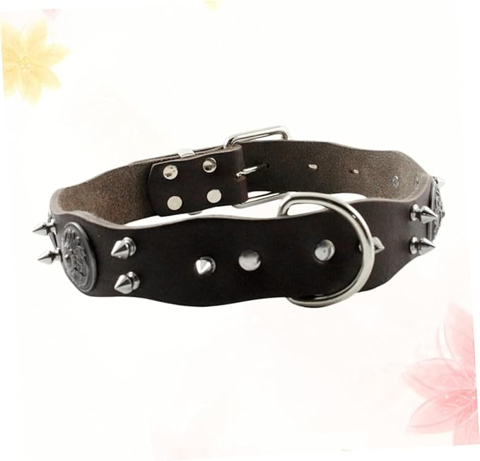 Pet Cowhide Collar for Medium Large Dogs Adorable Leather Dog Necklace and Stylish Necklet