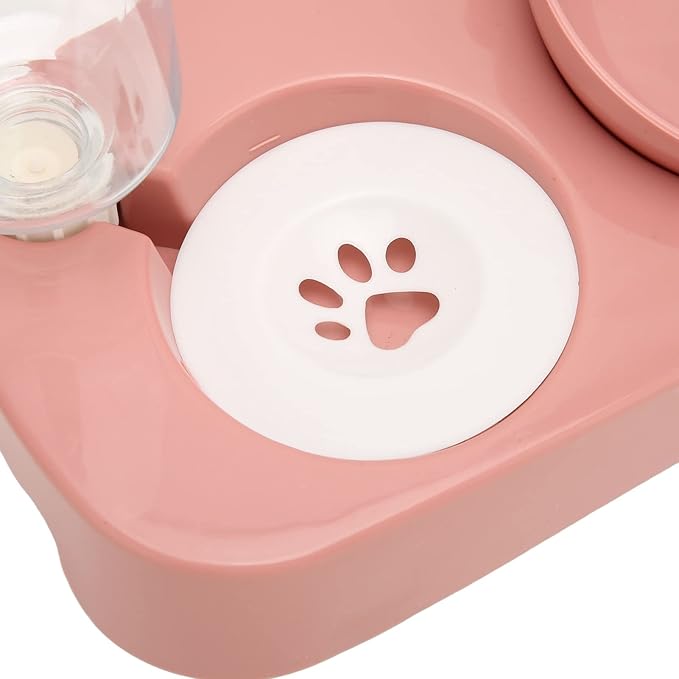 Pet Water Food Bowls, Dog Cat Bowl with Automatic Water Dispenser Bottle Automatic Water Feeder Food Dish Set for Dogs Cats ()