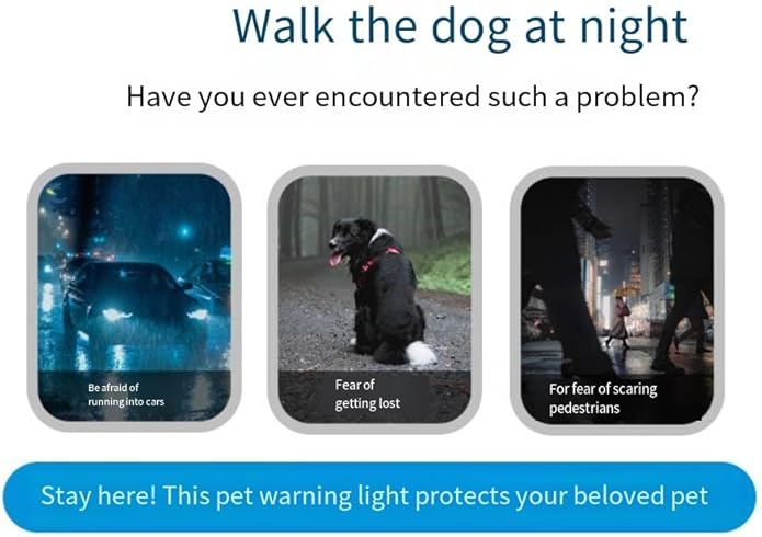 Dog collar light 270-degree rotation USB rechargeable collar light LED Color dog collar light IPX8 waterproof effect