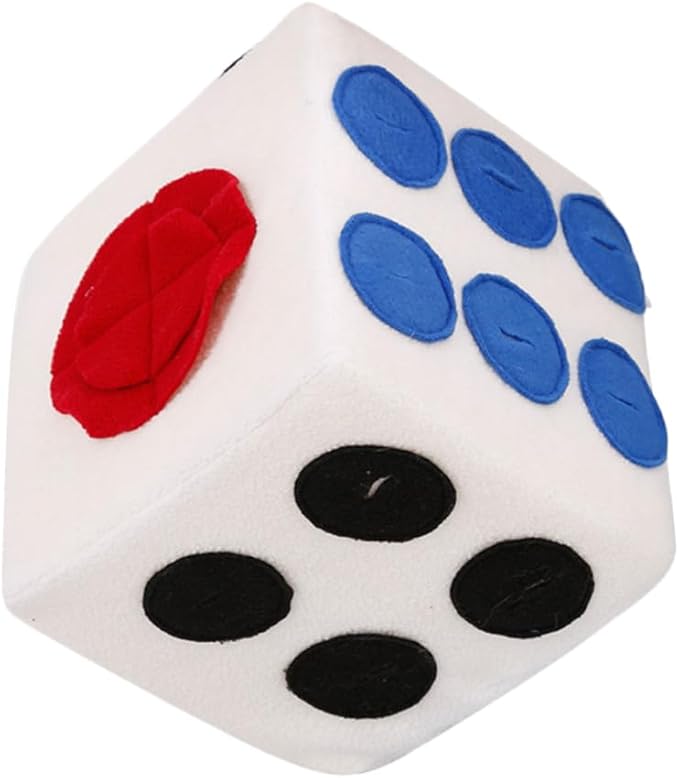 Dog Plush White Dice Design Interactive Snuffle Training for Dogs Durable Soft Pet for Puppy