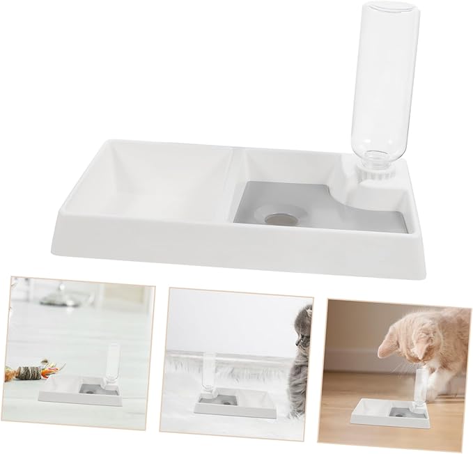 Sosoport Cat and Dog Automatic Water Dispenser Pet Feeder Bowl Spill-Resistant Design Cat Water and Food Dispenser for Kitten Puppy