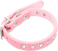 Milisten Adjustable Rhinestone Dog Collar for Dogs and Cats Stylish Pet Neck Decor Pu Material for Daily Wear and Parties