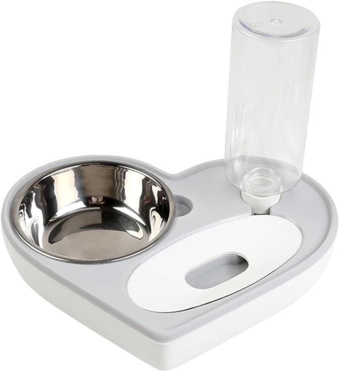Dog Water Bowl Dispenser Automatic Pet Water Feeder Heart Shape Drinking Bowl Cat Dog Pet Supplies Grey