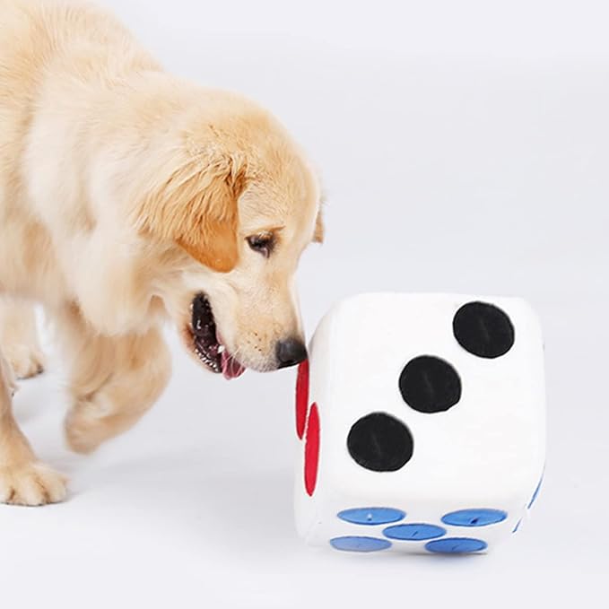 Dog Plush Training Dice Funny Sniffing for Pets Interactive Playtime Creative Design for Nose Work Games and White