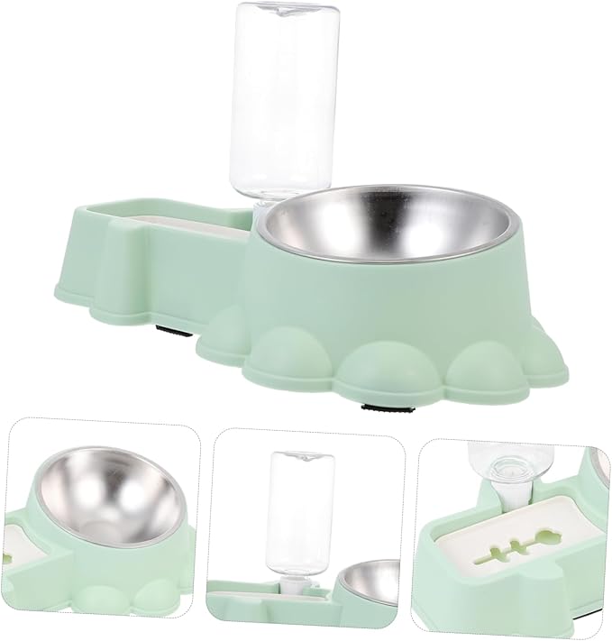 Kisangel Multifunctional Dog Food Dispenser Pet Water Container Auto Feeder Bowl for Home