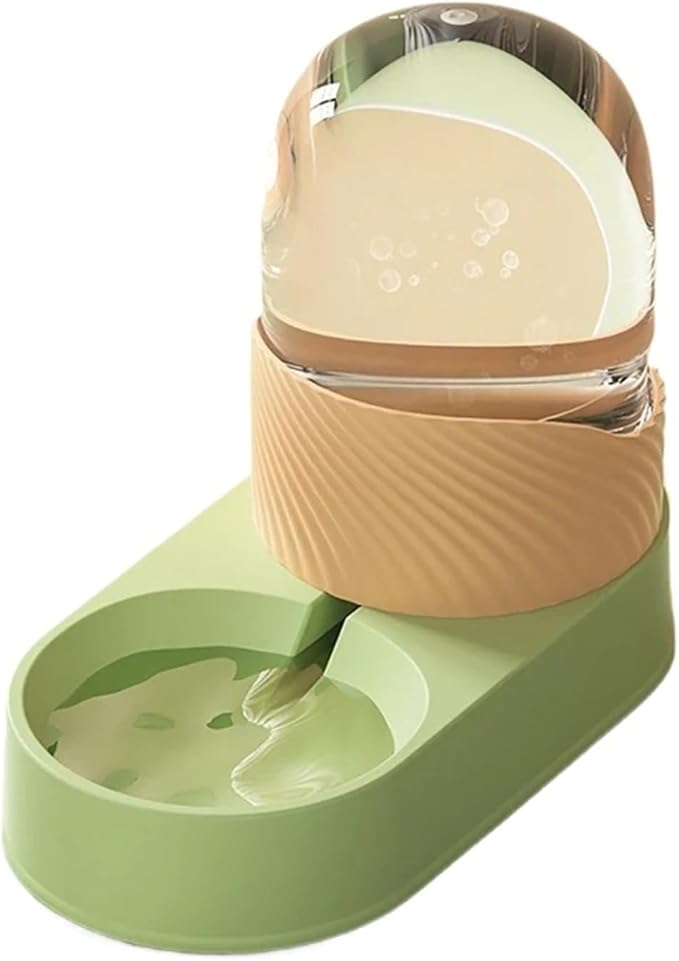 Automatic Pet Feeding Bowls Cat Water Dispenser Pets Feeder 3.5L Large Capacity Dog Food Drinking Fountain Bowl(Green)