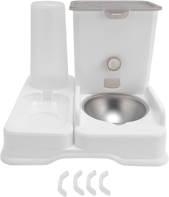Automatic Pet Feeder Water Dispenser, Double Bowl Set, Large Capacity, Plastic Material, Anti Slip Base, Easy to Clean,for Cats and Dogs, Food and Water Bowl