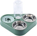 Pet Dog Feeder Automatic PP Cat Bowls Dog Cage Accessory Food Water Pet Feeding Feeder Water Dispenser Dog Supplies(Green)
