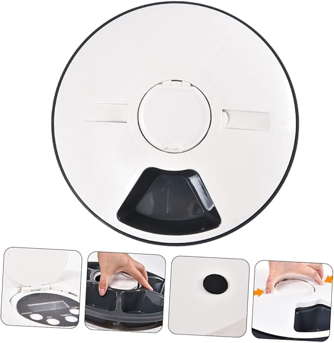 Smart Automatic PET Feeder Timer 6-Compartment PET Feeding Bowl for Dogs and Cats Adjustable Portion Control Dry Food Dispenser Easy to Use