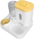 Pet Feeder and Water Dispenser Set, Automatic Cat Food Dispenser, 2 in 1 Automatic Cat Feeder and Water Dispenser for Indoor Small Medium Dog Puppy Kitten (Yellow)