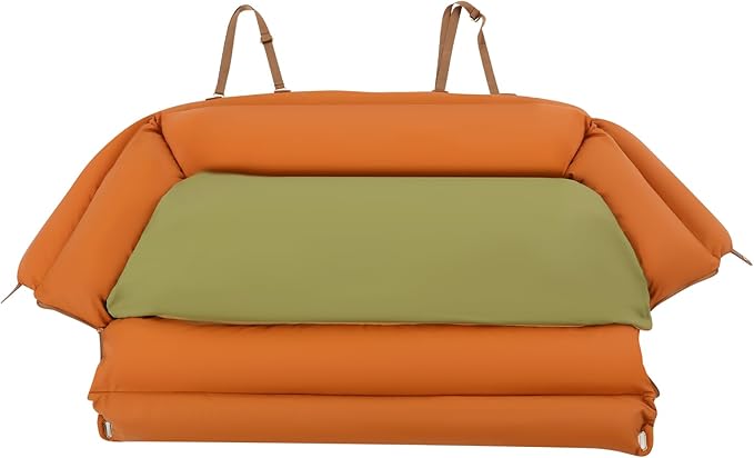 Large Dog Car Seat, 47 * 16 * 18in PP Cotton Filling Foldable Scratch-Proof Pet Carseat with Adjustable Safety Straps Portable Pets Car Bed for Cats Small/Medium/Large Dogs (Green)