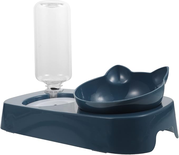 POPETPOP 1set Automatic Pet Feeding Bowl Non- Base and Water Dispenser for Dogs and Cats Neck Design Easy to Observe Water Volume for Indoor and Outdoor Use
