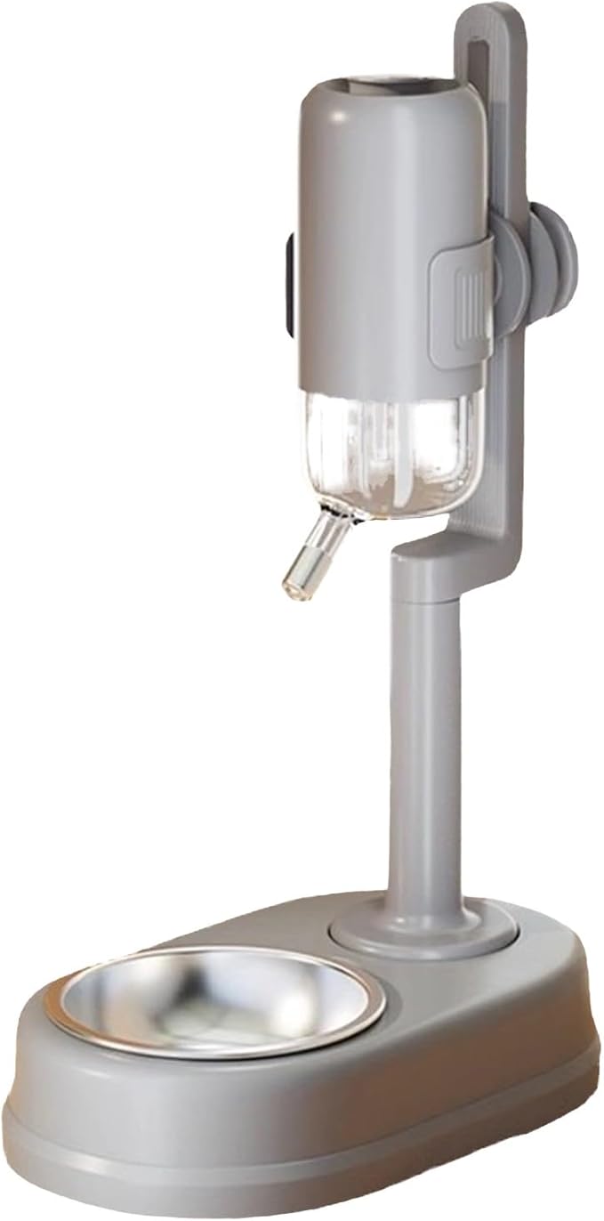 Food Water Automatic Feeders, Automatic Dog Bowl Dispenser, No Drip Easy Clean Pet Feeder, Durable Small Animal Feeding Tool, Dogs Cats Puppies Rabbits for Dogs Cats Puppies Rabbits (Grey)