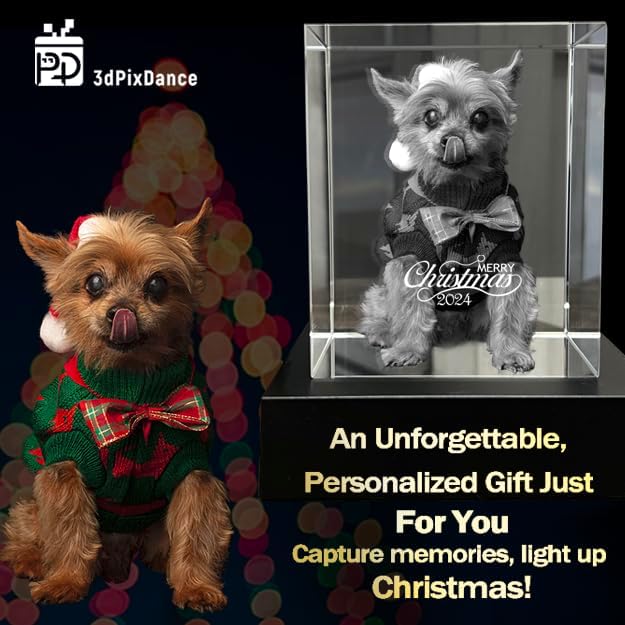 for pet Lovers, Personalized Dog, Cat Memorial Gifts for Pet Owners. Gift Box Included, Customized Laser Etched Crystal Photo (Small Heart)