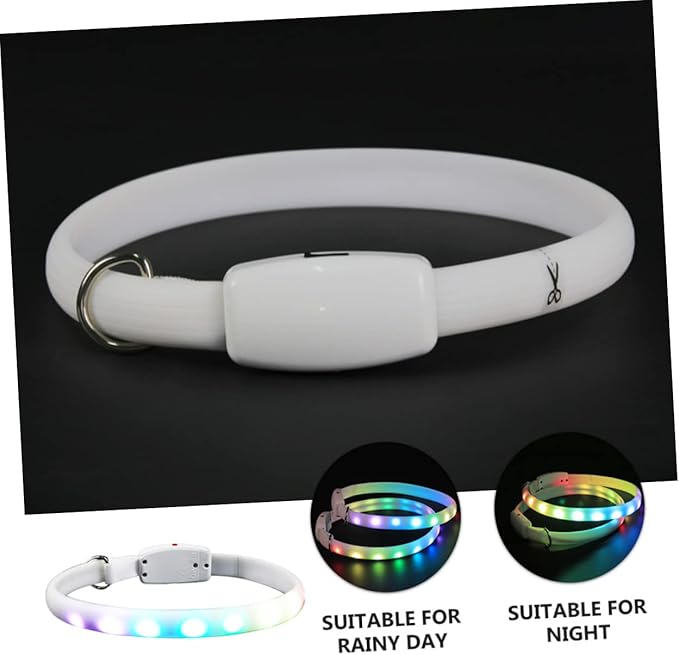 Toyvian USB Rechargeable Led Dog Collar Glowing Pet Collar for Night Safety for Dogs for Evening Walks